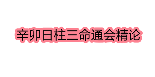 辛卯日柱三命通会精论 辛卯日命中注定的配偶