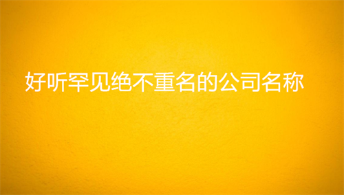 好听罕见绝不重名的公司名称 好听罕见绝不重名的公司名称四字